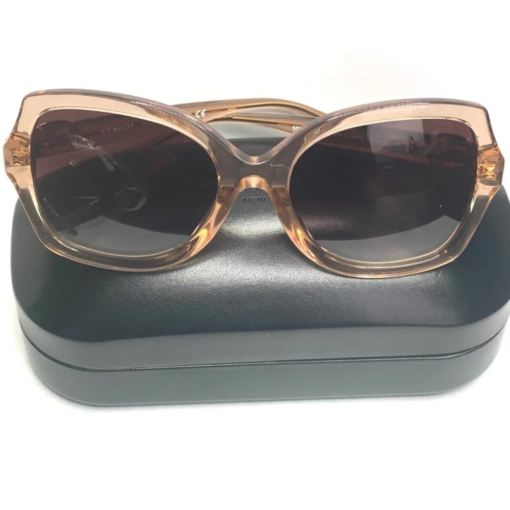 TRANSPARENT PEACH GRADIENT COACH SUNGLASSES